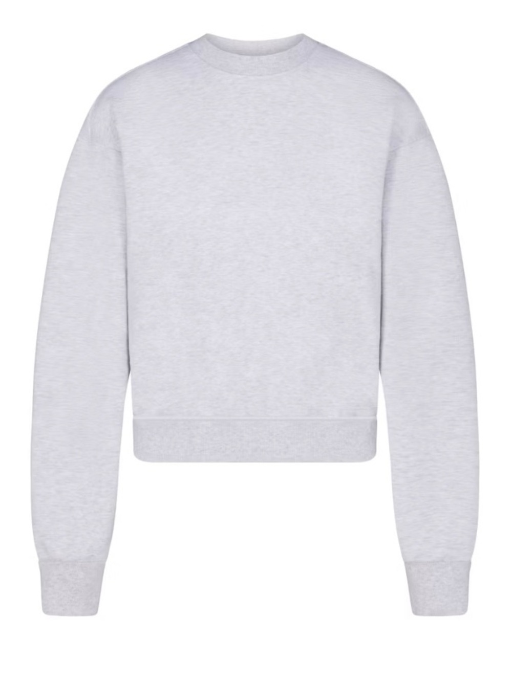 SKIMS Cotton Fleece Crewneck Sweatshirt - Light Heather Gray